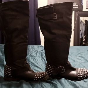 Black studded boots